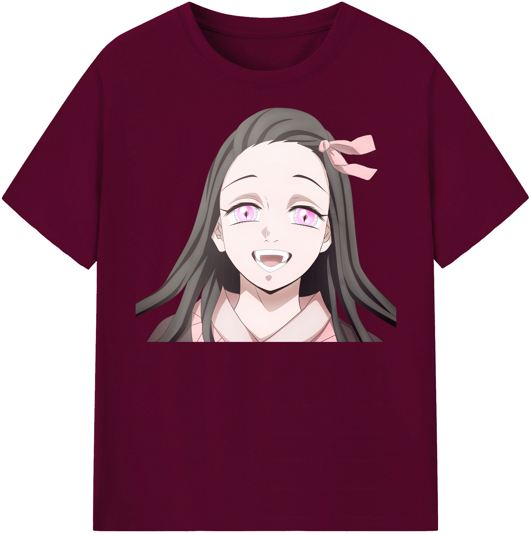 （画像用） 鬼滅の刃（きめつのやいば）竈門 禰󠄀豆子／かまど ねずこ Kamado Nezuko レディースカジュアルプリントTシャツ（綿100％）